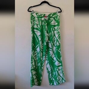 Lilly Pulitzer For Target Boom Boom Tropical Leaf Palazzo Rayon Pant Adult Small